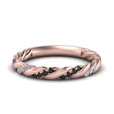 Check out our twisted rose gold wedding band selection for the very best in unique or custom, handmade pieces from our wedding bands shops. Twisted Vine Wedding Band With Black Diamond In 18k Rose Gold Fascinating Diamonds