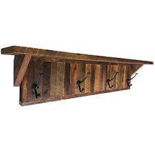 We see this coat hook laden with your coats and scarves on its five hooks. Amazon Com Wall Mounted Reclaimed Barnwood Coat Rack With Shelf Rustic Wooden Entryway Shelf With Wrought Iron Hooks Wall Shelf Coat Hanger Hanging Coat Shelf 48 W X 10 5 H X 7 5 D