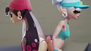 Callie y Marie frotando la polla en el porno animado de Splatoon