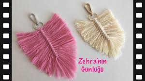 Makrome Ipten Yaprak Anahtarlik Yapimi Tuy Yaprak Yapimi Macrame Thread Fobs Key Fob