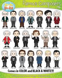 Famous Composer Characters Clipart Zip A Dee Doo Dah Designs Famous Composers Music Illustration Classical Music Composers