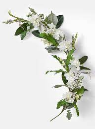 4ft White Hydrangea Magnolia Leaf Garland Flower Garland Wedding Ceremony Flowers Magnolia Leaf Garland