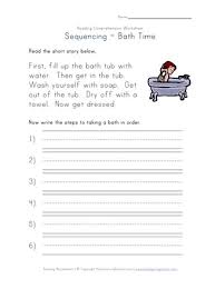 In this math worksheet, students learn to read data displayed on graphs and charts. Sequencing Reading Comprehension Worksheet Taking A Bath All Kids Network