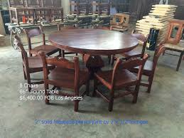 Choose furniture for your dining room that will match your personality, and will seem warm and inviting to friends and family. Mesquite Round Dining Table For 8 Ample Chairs Mexican Furniture Hacienda