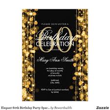 Black And Gold 60th Birthday Invitations Elegant 60th Birthday Party Sparkles Gold Invitation Zazzle Com 60th Birthday Invitations 60th Birthday Party Invitations 60th Birthday