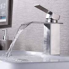 Find waterfall bathroom vanities with tops at lowe's today. Kes Waterfall Bathroom Vanity Sink Faucet Extra Large Rectangular Spout Lead Free Sus304 Stainless Steel Brushed Finish L3186alf Bs Buy Online In Bahamas At Bahamas Desertcart Com Productid 26973659