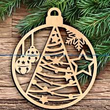 115 free christmas images if you need vintage christmas clip art for. Christmas Tree Decoration Circle File Cdr And Dxf Free Vector Download For Laser Cut Download Vector