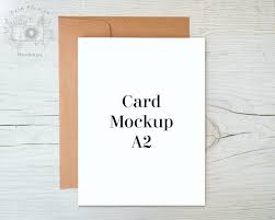 A2 Greeting Card Mockup With Kraft Envelope Thank You Card Etsy In 2020 Kraft Envelopes Thank You Cards Greeting Cards