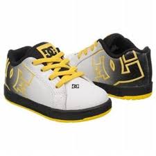 Athletics Dc Shoes Kids Court Graffik Infant Black White Yellow Kid Shoes Dc Shoes Sneakers Fashion
