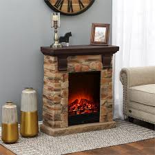 Southern enterprises cartwright convertible electric fireplace. Luxen Home Polystone Brick Electric Fireplace Whif993