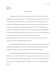 Good reflection paper examples can depict reflections of their writers about classes they have attended, families, or jobs. Reflection Essay Final 2010