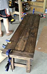 Diy Benchright Farmhouse Bench Make A Larger One To Make A Rustic Dining Room Table Home Diy Diy Furniture Wood Diy
