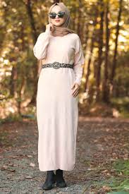 Neva Style Neva Style Leopar Desen Kemerli Pudra Tesettur Triko Elbise 10071pd Tesetturisland Com Fashion Dresses Sweater Dress