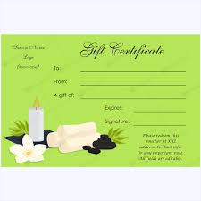 There are gift certificate templates geared towards retail stores, restaurants and cafés, to name a few. Spa Certificates Templates Zimer