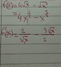 Konsep turunan fungsi secara universal atau menyeluruh banyak sekali dimanfaatkan di dalam untuk mencari turunan dari fungsi yang memuat bentuk akar atau pecahan, langkah pertama yang. Turunan Pertama Dari Fungsi 4 Akar X Akar X Pangkat 3 Adalah Brainly Co Id