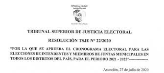 A las 23:59 se cierra el padrón 2021. Paraguay Tsje Dispone Como Fecha Para Las Elecciones Municipales El 10 De Octubre Del 2021 Noticias Electorales