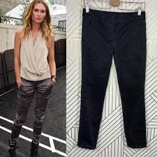 Alexander Wang Drainpipe Pants Black Metallic Glitter Size 0 Pants &  Jumpsuits