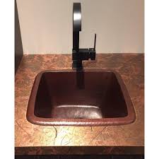 Sinkology Greco Drop In Or Undermount Copper 15 In Handmade Solid Perp Bar Sink In Aged Finish Sp501 15ag The Home Depot Bar Sink Sink Sink In
