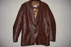 Vintage 70 S Silton Brown Leather Jacket Men S Size 42 44 Disco Seventies Retro Silton Basicjacket Basic Jackets Jackets