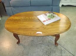 Lot queen anne style oval mahogany coffee table with shaped a and on cabriole legs pad feet 48 wide 28 deep 17 high. We Re Sorry Oak Coffee Table Sweet Home Store Fixtures