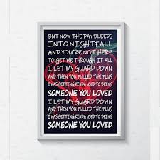 Lewis Capaldi Someone You Loved Lyrics Music Poster Design Word Art Gift Love Yourself Lyrics Music Poster Design Word Art Gifts