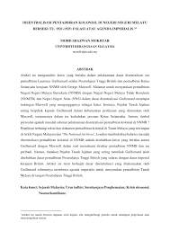 Kuasa luar yang berminat mengusai negeri be. Pdf Disentralisasi Pentadbiran Kolonial Di Negeri Negeri Melayu Bersekutu 1921 1925 Falasi Atau Agenda Imperialis