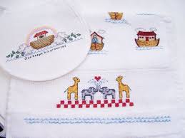 When do cross stitch baby bibs come out on amazon? Noah S Ark Cross Stitch Baby Bib And Velour Burp Cloth Hand Embroidered Infant Drool Bib Unisex Bib Shower Gift Baptism Christening Cross Stitch Baby Cross Stitch Burp Cloths