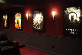 Even if you're buying contemporary wall sconces to create more light in your dark living room, a sconce with several bulbs may be too overpowering for a small space. Theater Wall Sconce Lighting No Remortgage Needed How To Build An Earthquake Inducing Home Theater Home Cinema Room Home Theater Decor Home Theater Rooms