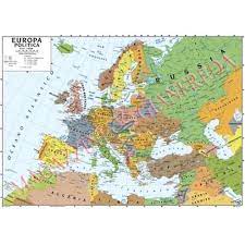 Cartina politica europa spagnolo poster, plastificato, per i magneti o per contrassegnare con cartina politica europa spagnolo. Cartina Geografica Fisica Politica Europa Cm 100x140
