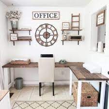 What do you need for a rustic office? New Farmhouse Office Space Clock 50 Ideas Rustic Home Offices Home Office Decor Rustic Office Decor