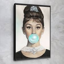 Maybe you would like to learn more about one of these? Audrey Hepburn Bubble Gum Canvas Print Art Home Decor Ready To Hang Made In Usa Audrey Hepburn Hepburn Audrey