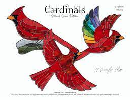 Cardinals Stained Glass Patterns Etsy