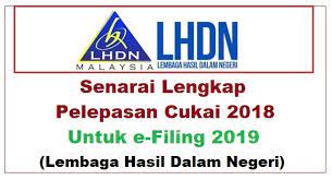 Surat pelepasan jawatan secara rasmi bertulis. Senarai Lengkap Pelepasan Cukai 2018 Untuk E Filing 2019 Lembaga Hasil Dalam Negeri Bumi Gemilang