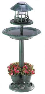Bird Bath Feeder With Solar Light And Planter Verdigris Garden Solar Night Light Centerpiece Bird Bath Garden Centerpiece Lighted Centerpieces