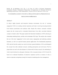 Pdf Customer Engagement Conceptual Domain Fundamental Propositions And Implications For Research