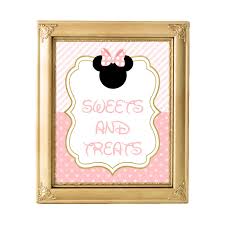 Printable 8x10 Minnie Mouse Sign Sweet Treats Dessert Table Sign Pink And Gold Minnie Mou Minnie Mouse Theme Party Minnie Birthday Party Minnie Mouse Party