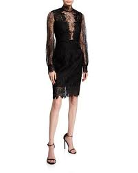 Bardot Clarissa Lace High Neck Cocktail Dress Black Lace Top Long Sleeve Dresses Cocktail Dress