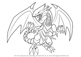 Learn How To Draw Blue Eyes White Dragon From Yu Gi Oh Official Card Game Yu Gi Oh Official Card Game Dragon Coloring Page White Dragon Dragon Tattoo Sketch