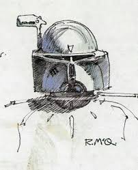 Ralph Mcquarrie Boba Fett Concept Helmet Star Wars Drawings Star Wars Artwork Star Wars Art