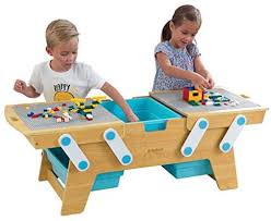 Amazon Com Kidkraft Building Bricks Play N Store Table Natural Toys Games In 2020 Kids Activity Table Lego Table Play Table