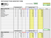 Restaurant Spreadsheets Workbooks In Excel Format