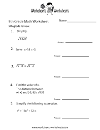 6 Ninth Grade Math Worksheets In 2020 Math Practice Worksheets 9th Grade Math Math Worksheets