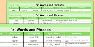 Then move on to their list of words that start with z to keep the instruction going! Z Word List