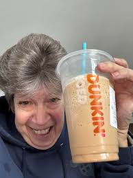 drinking iced coffee in cold weather