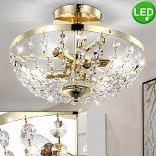 45 days money back guarantee. Etc Shop Deckenleuchte Decken Kristall Lampe Rund Glas Leuchte Innen Raum Metall Strahler Im Set Inkl Led Leuchtmittel Online Kaufen Otto
