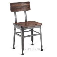 This Hip Trendy Commercial Chair Is Constructed Of A Welded Steel Frame With A Distresse Metal Dining Chairs Wood Restaurant Chairs Scandinavian Dining Chairs