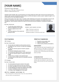Use this example as an inspiration to create your own resume with wozber free resume builder. Assistant Project Manager Resumes Ms Word Word Excel Templates