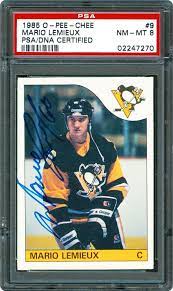 Mario lemieux rookie cards are some of the most recognizable and most expensive hockey cards in the entire hobby. Hockey Mario Lemieux Images Psa Autographfacts