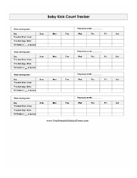 printable baby kick count tracker