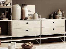 Meuble bas 4 tiroirs en rouge: Meuble Bas 4 Tiroirs String System